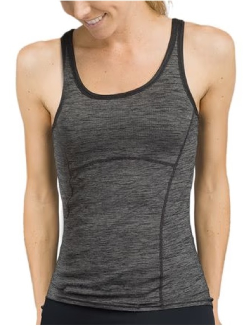 Prana Heathered Charcoal Racerback Performance Tank